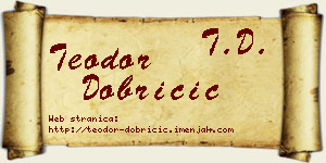 Teodor Dobričić vizit kartica